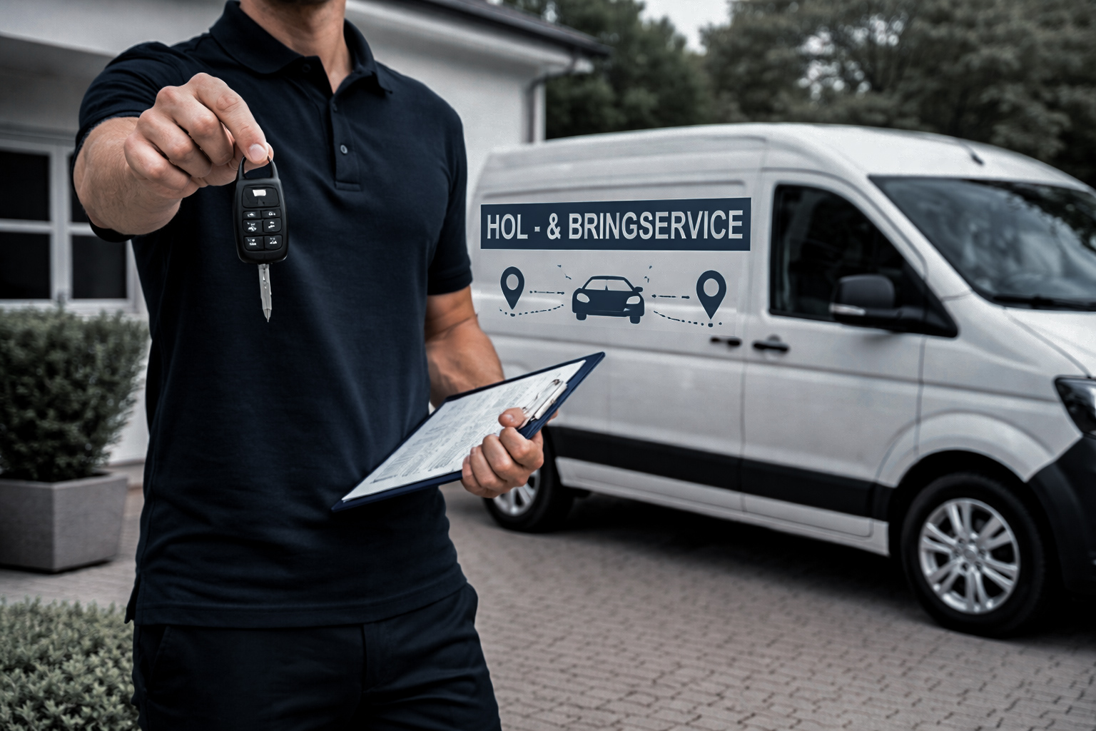 Fahrzeug beim Hol- und Bringservice